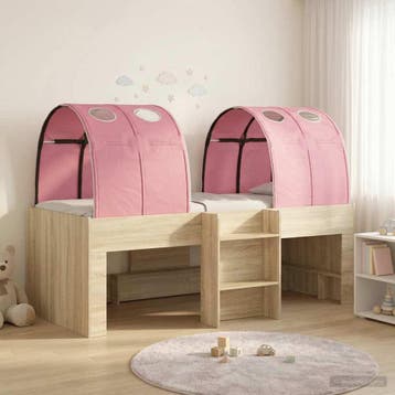 vidaXL Bed met Tunnel 3 st Sonoma eiken en roze Bewerkt hout, Huis en Inrichting, Slaapkamer | Bedden, Verzenden, Nieuw, Bruin