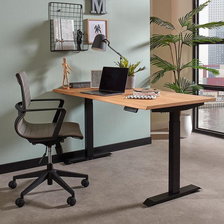 *WOONWINKEL* Verstelbaar Bureau Boomstam Eiken, Huis en Inrichting, Bureaus, Nieuw, Verzenden