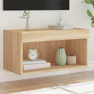 vidaXL Tv-meubel met LED-verlichting 60x30x30 cm sonoma, Minder dan 50 cm, Verzenden, Nieuw, Minder dan 100 cm