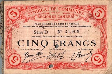 5 Francs France Komitat 59 – Region Cambrai – Muenzanlei, Postzegels en Munten, Verzenden