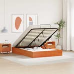 vidaXL Ottoman Bedframe met Opslag Waskleur Bruin 120 x 200, Verzenden, Nieuw, Bruin, Hout