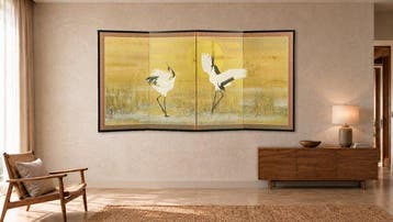Bybu kamerscherm - Papier - Japan - Rode kroonkraanvogel