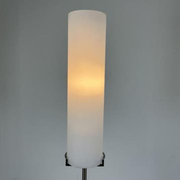 IDL Italiaans design vloerlamp met wit glazen kap, Ophalen of Verzenden, Gebruikt