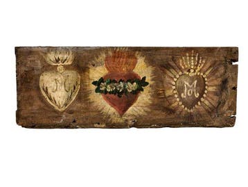 Votiefgeschenk - Hout - 1850-1900 - Heilig Hart van Jezus -