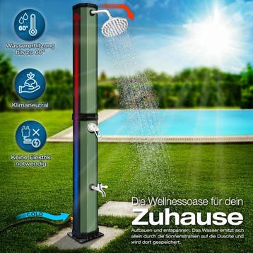 Buitendouche - Tuindouche - Zonneenergie - 60L - Groen - Til, Verzenden, Zo goed als nieuw