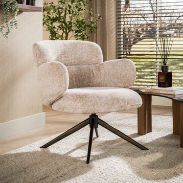 *WOONWINKEL* Fauteuil Draaibaar Zand, Huis en Inrichting, Verzenden, Nieuw, Stof