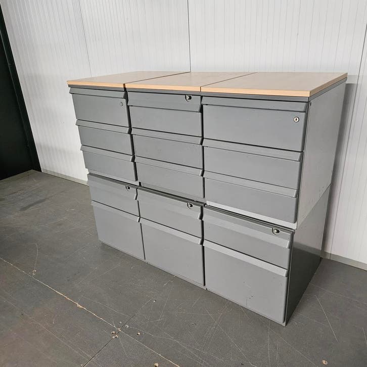 Ahrend 6-delig ladeblok met 15 lades - 106x129x57 cm, Huis en Inrichting, Kasten | Ladekasten, Ophalen of Verzenden