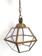 Lantaarn - Glas, Metaal - Klassieke Franse vintage hanglamp
