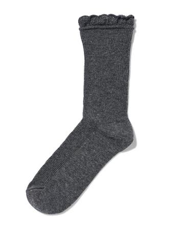 HEMA Dames crewsokken rib grijsmelange 3=40% / 2=20%, Verzenden, Nieuw