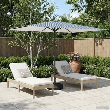 vidaXL Tuinparasol met Basis 200 x 300 cm Polyester, Verzenden, Nieuw, 1 tot 2 meter