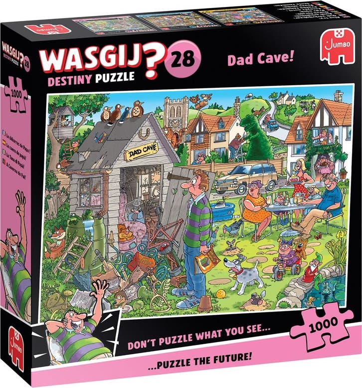 Wasgij Destiny 28 - De Mancave van Pa! Puzzel (1000 stukjes), Hobby en Vrije tijd, Denksport en Puzzels, Nieuw, Verzenden