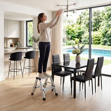 Dubbelzijdige aluminium trapladder, opklapbaar, antislip, Verzenden, Nieuw