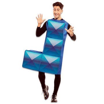 Tetris kostuum blauw, Hobby en Vrije tijd, Verzenden, Nieuw, Feestartikel