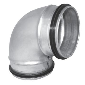 Korte bocht 90º met afdichtingsrubber - geperst - Ø 160mm, Verzenden, Nieuw