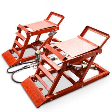 Oprijplaten - In hoogte verstelbaar - Hydraulisch - Rood - S, Verzenden, Nieuw