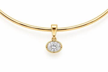 Ketting met hanger - 18 karaat Geel goud - 0.90ct. tw.