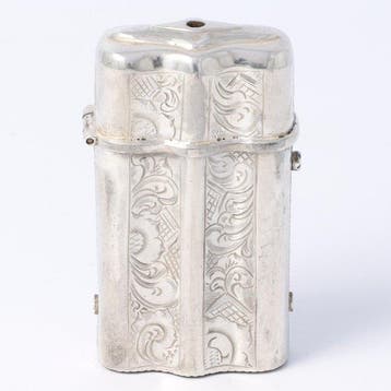 NO RESERVE. Tondeldoos. - Vesta doosje - .833 zilver