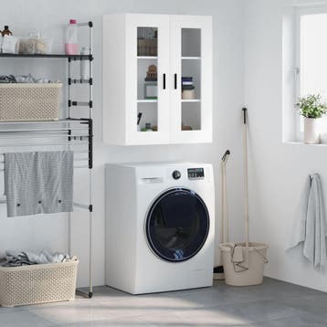 vidaXL Bovenkast 69,5x34x90 cm wit, Verzenden, Nieuw, 50 tot 100 cm, Minder dan 100 cm