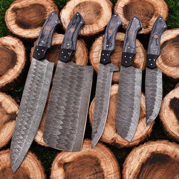 Keukenmes - Chefs knife - Dollar Wood, Black G 10 - Noord, Antiek en Kunst