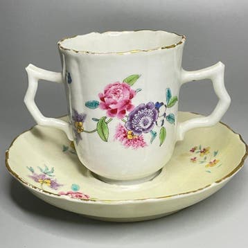 Beker (2) - Porselein - qianlong chocoladecup, Antiek en Kunst