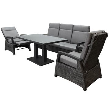 Dallas stoel bank dining loungeset verstelbaar 4 delig, Tuin en Terras, Ophalen of Verzenden, Nieuw, Wicker