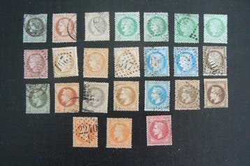 Frankrijk - Een lot van 41 geperforeerde Cérès- en Napoleon, Gestempeld