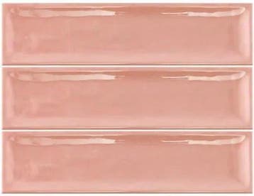 Wandtegel Pamesa Spring Carmin Zalmroze Relieve Glans 7,5x30, Nieuw, 20 tot 40 cm, 10 m² of meer, Wandtegels
