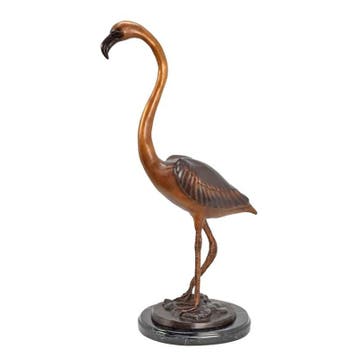 A BRONZE SCULPTURE OF A FLAMINGO ON A MARBLE BASE, Verzenden, Nieuw