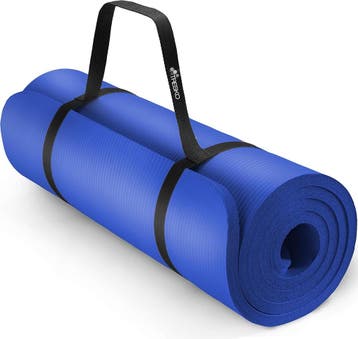 Yogamat - Fitness mat - Sportmat - Yoga mat extra dik - Blau, Verzenden, Zo goed als nieuw