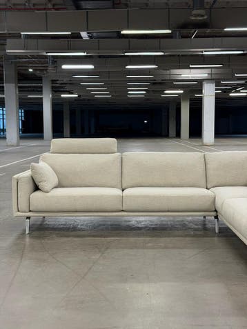 Leolux Bellice Hoekbank | Beige | NIEUWSTAAT + Garantie, 300 cm of meer, Ophalen of Verzenden, Zo goed als nieuw, 150 cm of meer