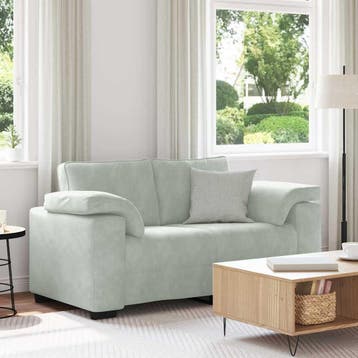 vidaXL Loveseat bank 160x77x82 cm fluweel lichtgrijs, Verzenden, Nieuw, Stof