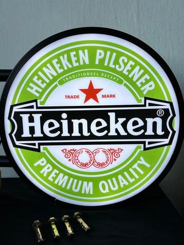 Met ophang bouten - No reserve-Dubbelzijdig Heineken