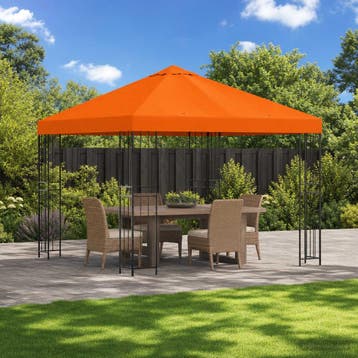vidaXL Paviljoen 3 x 3 m Oranje Polyester en staal 190 gsm, Verzenden, Nieuw