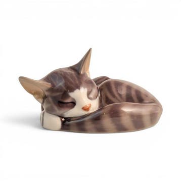 Royal Copenhagen - Beeldje - Tabby cat - 057 - Porselein