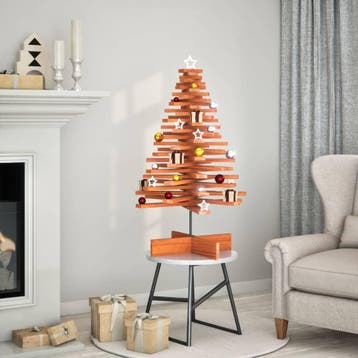 vidaXL Kerstdecoratie kerstboom 100 cm massief grenenhout, Verzenden, Nieuw