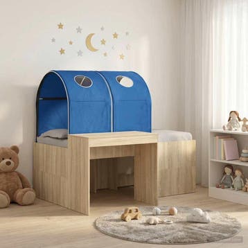 vidaXL Bed met Tunnel 3 st Sonoma eiken en blauw Bewerkt, Verzenden, Nieuw, Bruin, Hout