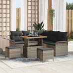 vidaXL Tuin Sofa Set met kussen met opslag met kussen 8 pcs, Verzenden, Nieuw, Rotan