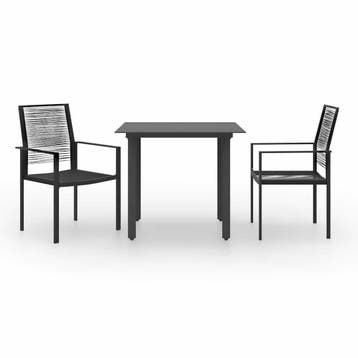 vidaXL 3-delige Tuinset, 2 zitplaatsen, Verzenden, Nieuw, Rvs