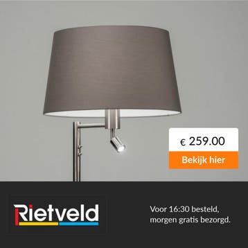 Rietveld-Vloerlampen-Grijs, Staalgrijs-Staal, Stof, Metaal, Huis en Inrichting, Verzenden, Nieuw
