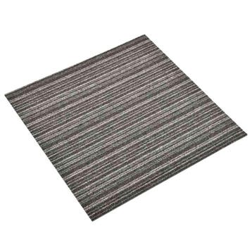 vidaXL Tapijt 20 st Gestreept Antraciet 50 x 50 cm 100%, Verzenden, Nieuw