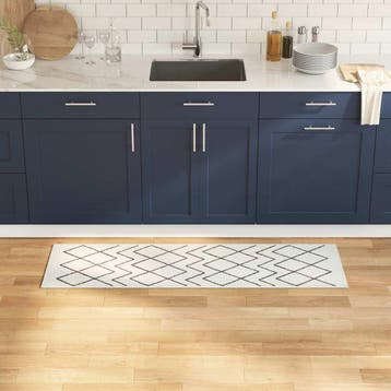 vidaXL Keuken Vloerkleed Wit 150 x 45 cm Fluweel, Verzenden, Nieuw