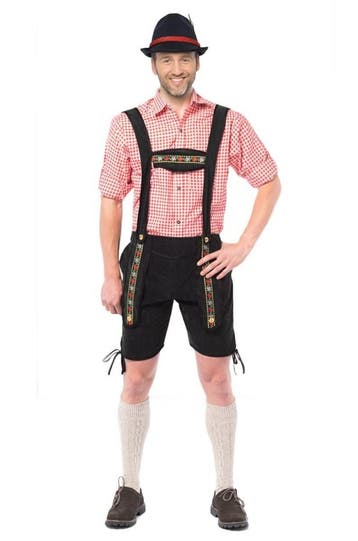 Lederhose Johann Zwart Kort, Kleding | Heren, Ophalen of Verzenden, Nieuw