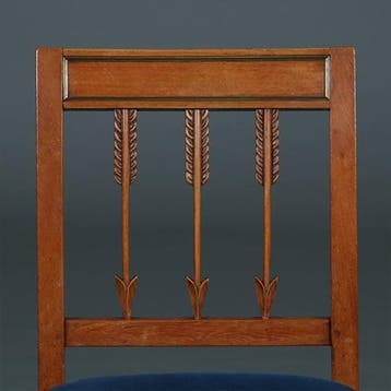 10 stoelen ca 1800 op sabelpoten en pijlen in de rug incl st, Antiek en Kunst, Ophalen of Verzenden