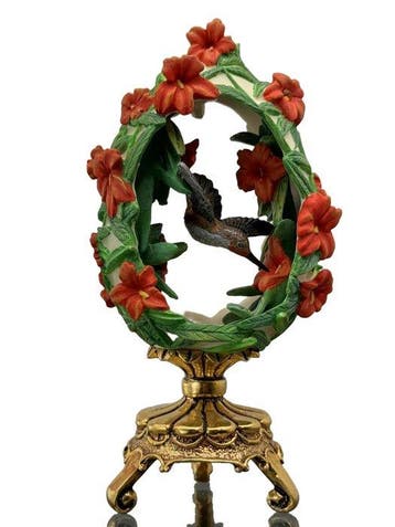 Fabergé ei - Keizerlijk kolibrie-ei met 24-karaats, Antiek en Kunst