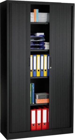 Roldeurkast zwart hoog STOR - 100x43x198 BxDxH 100x43x198, Huis en Inrichting, Kasten | Overige, Ophalen of Verzenden, Nieuw