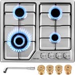 Gaskookplaat RVS 60cm | Retourdeal 54% Korting, Witgoed en Apparatuur, Kookplaten, Nieuw, Inbouw, Gas, 4 kookzones