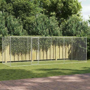 vidaXL Hondenbench Zilver 600 x 200 x 200 cm Gegalvaniseerd, Verzenden, Nieuw