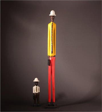 Größe Colon Figur 104 cm - Beeld - Baule - Ivoorkust, Antiek en Kunst