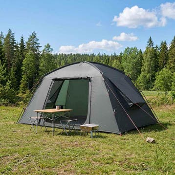 vidaXL Huisje Tent met dak Legergroen 400 x 210 x 180 cm, Verzenden, Nieuw, Tot en met 2