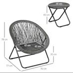 Opvouwbare Balkonset 3-delig–Kunstrotan Stoelen enamp; Tafel, Verzenden, Nieuw